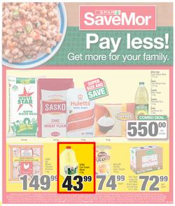 SPAR SAVEMOR EASTERN CAPE : Pay Less (27 July - 8 August 2021) Valid in Alexandria, Dordrecht, Hogsback, Idutywa, Willowvale, Mooiplaas, Richmond, page 1
