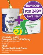 Lifestyle Health Omega 3 Fish Oil 1000mg 60 Softgel Capsules-For Both