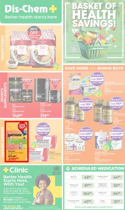 Dis-Chem : Health Savings (17 June - 13 July 2025), page 1