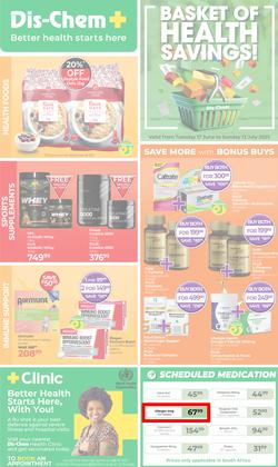 Dis-Chem : Health Savings (17 June - 13 July 2025), page 1