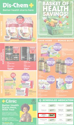 Dis-Chem : Health Savings (17 June - 13 July 2025), page 1