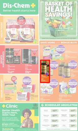 Dis-Chem : Health Savings (17 June - 13 July 2025), page 1
