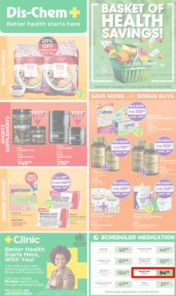 Dis-Chem : Health Savings (17 June - 13 July 2025), page 1