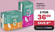 Stayfree Maxi Thick-2 x 8's/10's