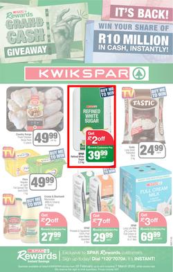 KWIKSPAR EASTERN CAPE : Grand Cash Giveaway (22 February - 07 March 2022) | Valid In Abbotsford, Beacon Isle, Beetlestone, Burt Drive, Butterworth, Cambridge West, Colchester, Dhaysons, East End, page 1