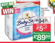 Baby Soft Toilet Tissue Rolls 2 Ply-18s Per Pack