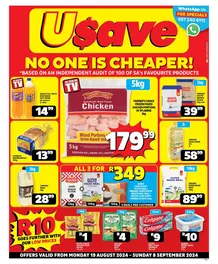 Usave Gauteng, Mpumalanga, Limpopo & North West : No One Is Cheaper (19 August - 08 September 2024 While Stocks Last)