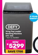 Defy 14Kg Top Loader Washing Machine DTL160