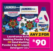 Laundramax Auto Washing Powder 2Kg Or Hand Washing Powder 2Kg Or Liquid Detergent 1.5L-For 2