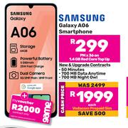0Samsung Galaxy A06 Smartphone-On 1.4GB Red Core Top Up