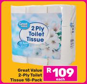 Great Value 2 Ply Toilet Tissue 18 Pack-Each
