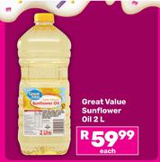 Great Value Sunflower Oil-2L Each