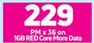 Samsung Galaxy A13 Smartphone-On 1GB Red Core More Data
