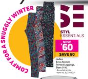 Ladies Extra Stretch Printed Leggings Sizes S-XL