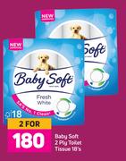 Baby Soft 2 Ply Toilet Tissue-For 2 x 18's