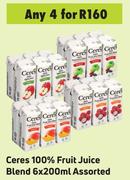 Ceres 100% Fruit Juice Blend 6x200ml Assorted- For Any 4