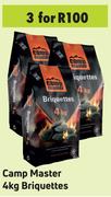 Camp Master 4Kg Briquettes- For 3