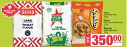 Sasko Cake Wheat Flour 10kg+Spekko Long Grain Rice 10kg & Whitestar Maize Meal 10Kg-For All
