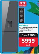 Hisense 263Ltr Bottom Fridge/Freezer With Water Dispenser H370BMIB-WD