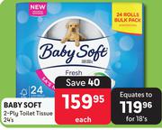 Baby Soft 2-Ply Toilet Tissue-24's Pack
