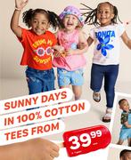 Sunny Days In 100% Cotton Tees From (2-7 Years)-Each