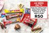 Nestle Aero, Kitkat 4 Finger, Kitkat Chunky, Milkybar, Smarties-For Any 5 x 40-52g
