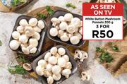 White Button Mushroom Punnets-For 3 x 200g