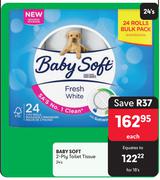 Baby Soft 2 Ply Toilet Tissue-24's Each