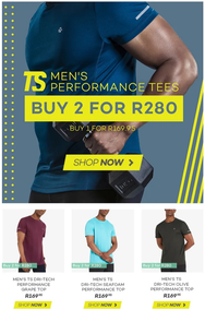 Totalsports : Men's Performance Tees (Request Valid Dates From Retailer)