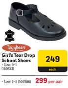 Toughees Girl's Tear Drop (Size:2-8) School Shoes 169371-Per Pair