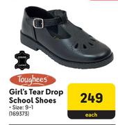 Toughees Girl's Tear Drop (Size:9-1) School Shoes 169371-Each