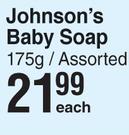 Johnson's Baby Soap Assorted-175g Each