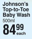 Johnson's Top To Toe Baby Wash-500ml Each