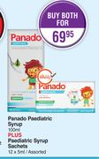Panado Paediatric Syrup 100ml Plus Paediatric Syrup Sachets 12 x 5ml Assorted-Both For