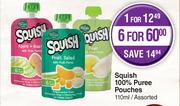 Rhodes Squish 100% Puree Pouches Assorted-For 6 x 110ml