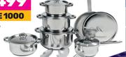 Tissolli 15-Piece Stainless Steel Cookware Set