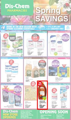 Dis-Chem : Spring Savings (15 August - 15 September 2024), page 1