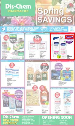 Dis-Chem : Spring Savings (15 August - 15 September 2024), page 1