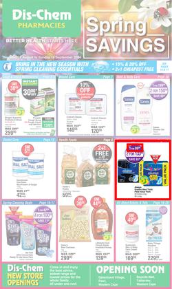 Dis-Chem : Spring Savings (15 August - 15 September 2024), page 1