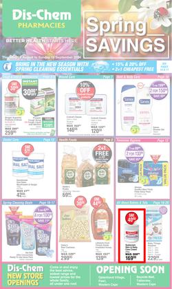 Dis-Chem : Spring Savings (15 August - 15 September 2024), page 1