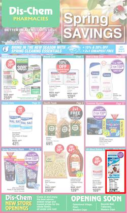 Dis-Chem : Spring Savings (15 August - 15 September 2024), page 1