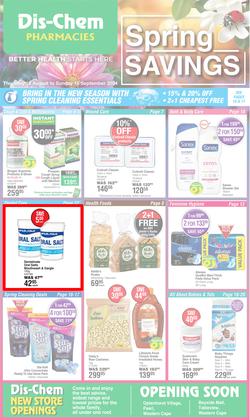 Dis-Chem : Spring Savings (15 August - 15 September 2024), page 1