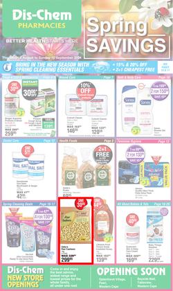 Dis-Chem : Spring Savings (15 August - 15 September 2024), page 1