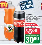 Coca Cola, Fanta, Sprite, Tab Or Stoney(Lite, Diet Or Zero) Excl Regular Range-2 x 2.25Ltr