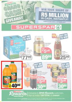 SUPERSPAR EASTERN CAPE (21 September - 3 October 2021) Valid In | Bluewater Bay, Amalinda, Knysna, Heather Park, Jeffery's Bay, Rosehill, Protea, Sedgefield, Spandau, page 1