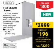 Lusso Floe Shower Screen 1m x 2m