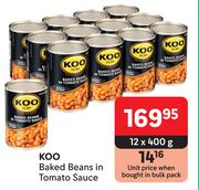 Koo Baked Beans In Tomato Sauce-12 x 400g