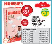 Huggies Nappies Sizes 1-5-Per pack