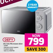 Defy 20L Solo Microwave Silver