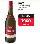 KMV 3 YO Brandy-12 x 750ml Per Case